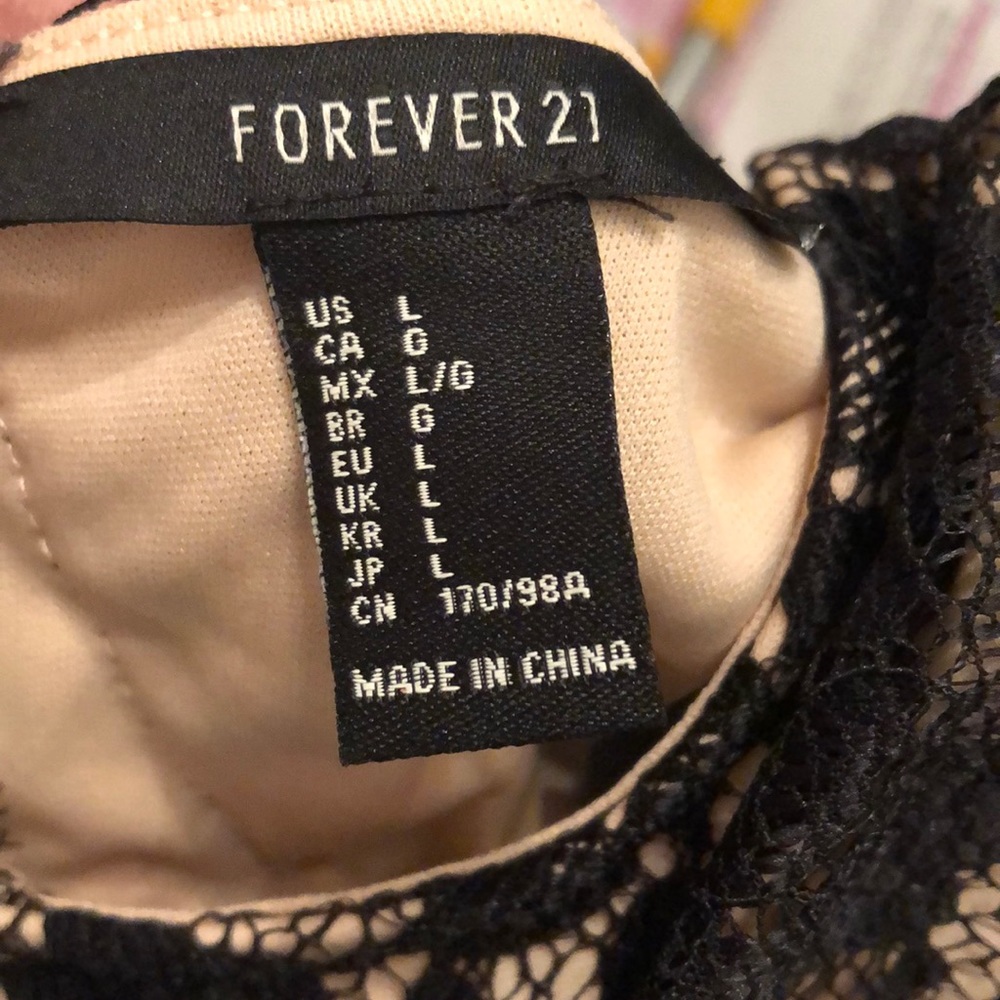 NWOT Forever 21 black lace dress - Picture 3 of 3